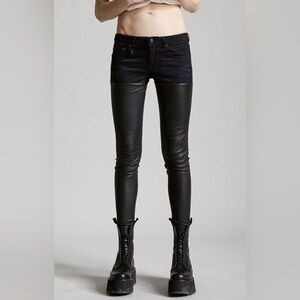 R13 black chaps jean